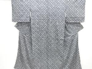 大正ロマン　斜め格子に草花模様着物